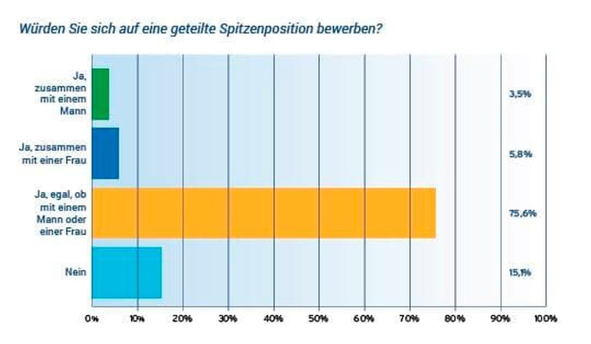 Geteilte Führungsposition Grafik zur Umfrage