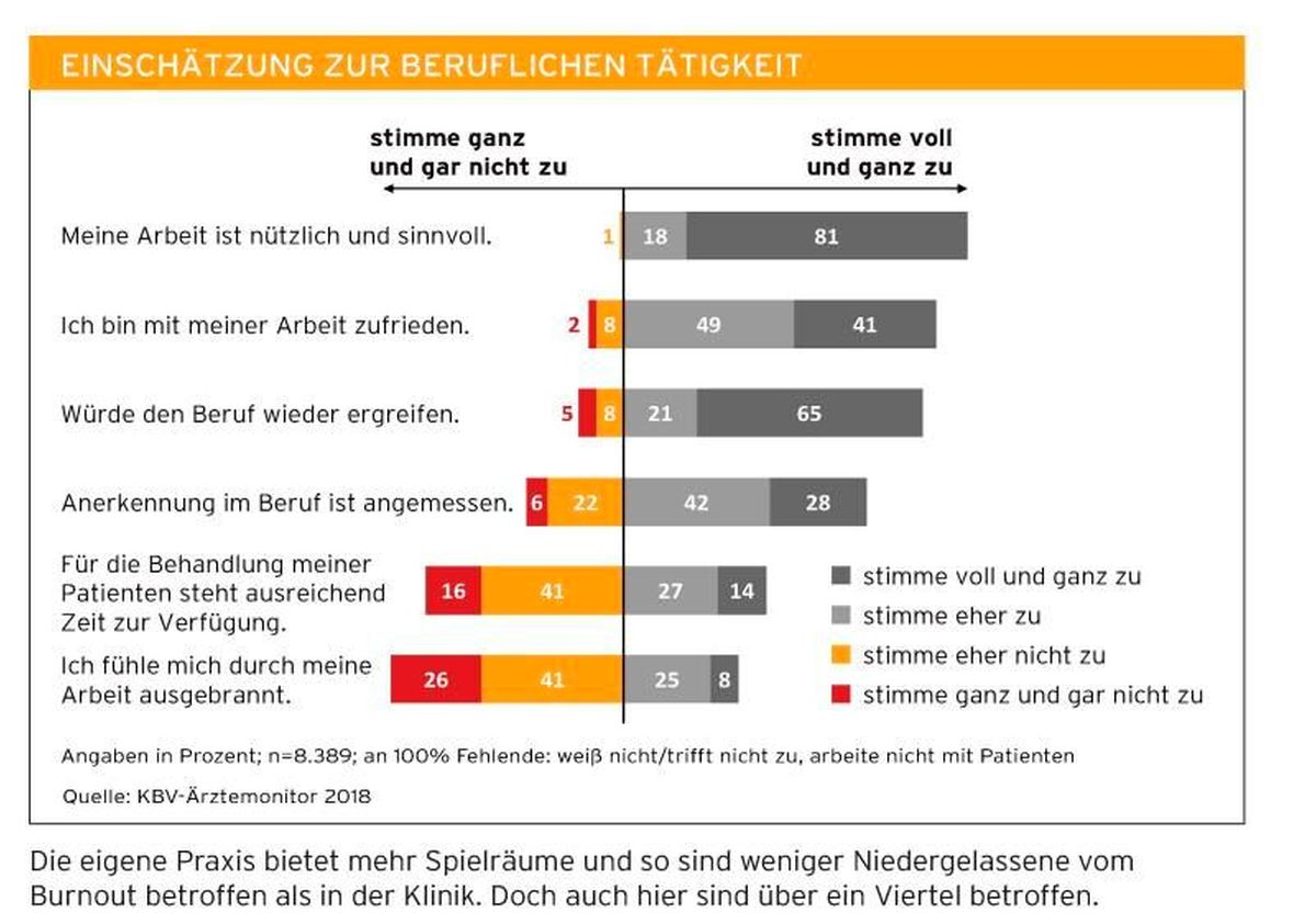 Grafik Einschätzung Ärzte zur Beruflichen Tätigkeit