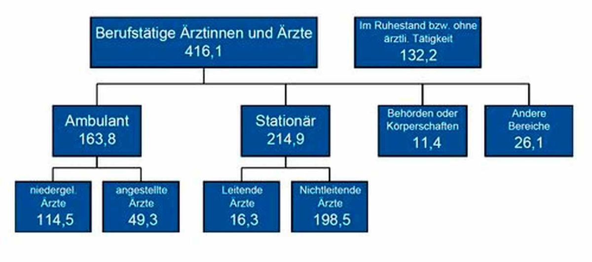 Zahl der Ärztinnen und Ärzte in Deutschland