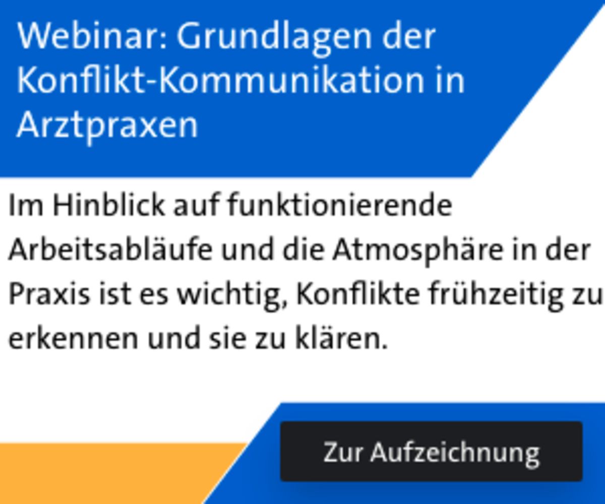 Webinaraufzeichnung Grundlagen der Konflikt-Kommunikation in Arztpraxen